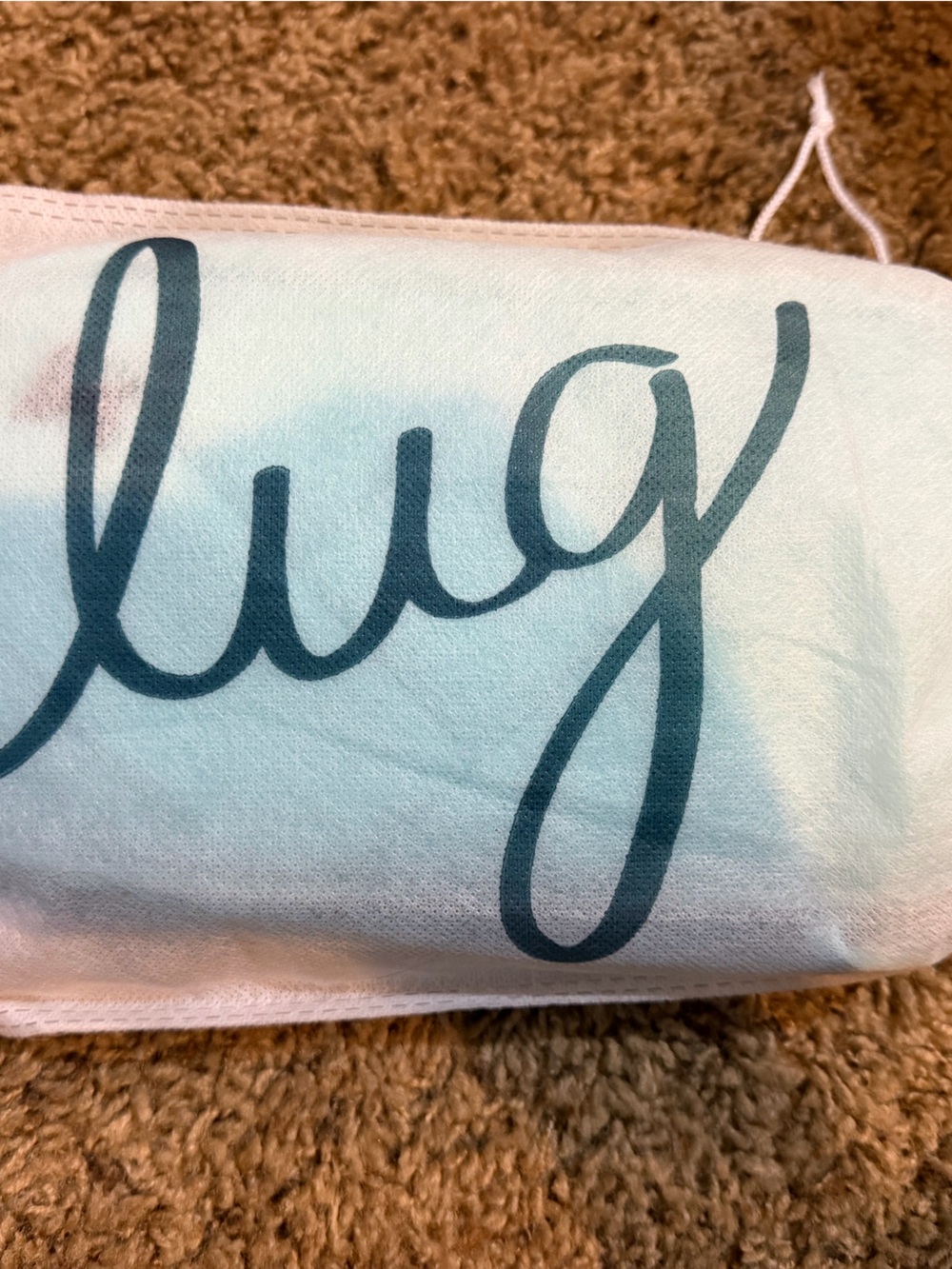 lug Light Blue and Teal Script Crossbody Bag